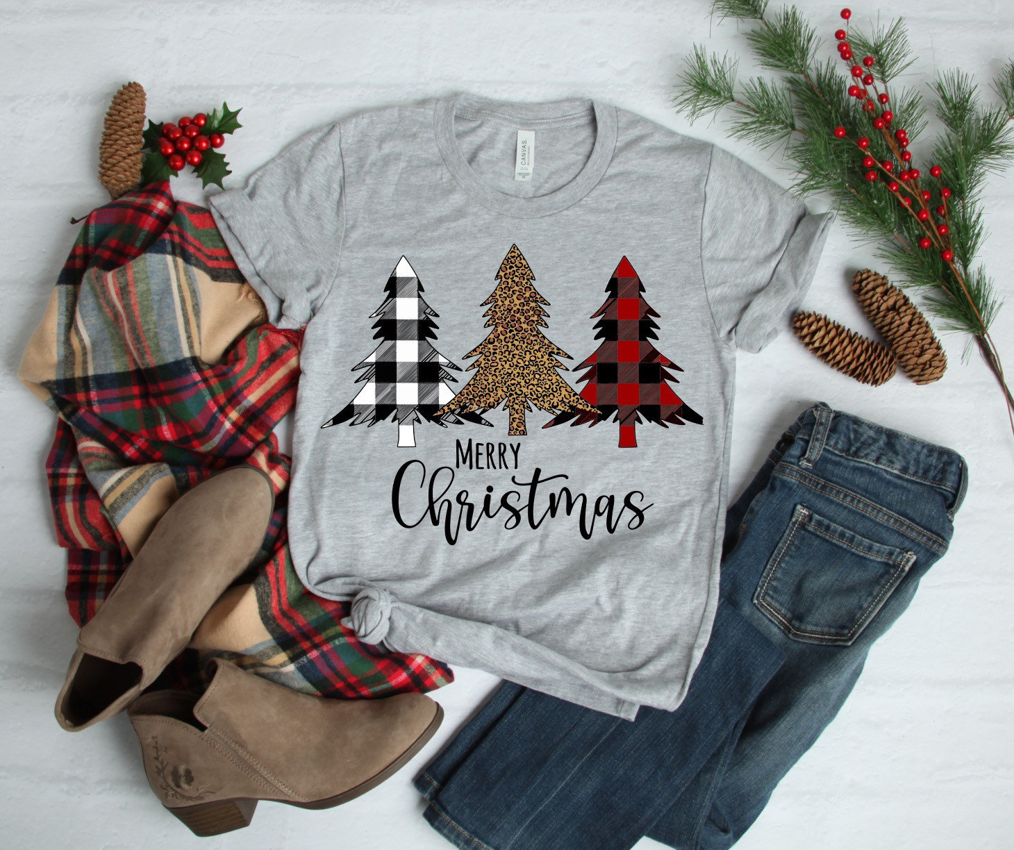 Black Buffalo Plaid Christmas Tree | Etsy