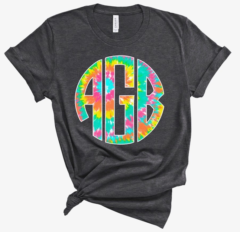 Bright Tie Dye Print Monogram htv DIY Transfer Monogram Etsy bright-tie-dye-print-monogram-htv-diy-transfer-monogram-etsy