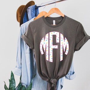 HTV transfer - DIY Transfer - sprinkles print monogram - circle block monogram