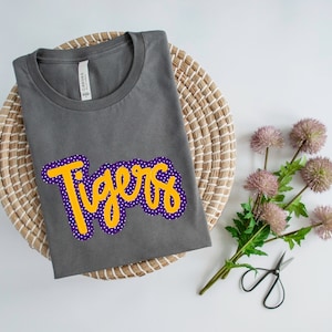 HTV transfer - DIY Transfer - tigers transfer - mascot transfer - sports transfer - school transfer - yellow - purple