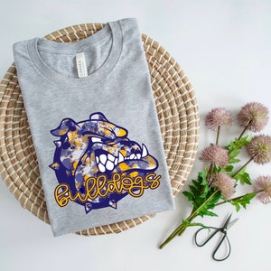 HTV transfer - DIY Transfer - Navy and Gold Bulldog - Sports - Mascot - Football - Basketball