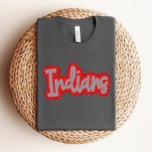 HTV transfer - DIY Transfer - Indians - mascot - polka dot - red - school - game day