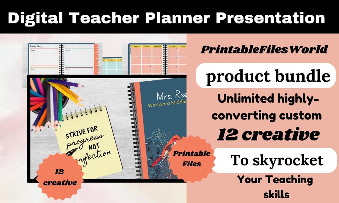 Digital Teacher Planner Presentation - Etsy
