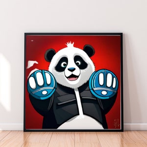 Podekscytowana Panda, Słodka Panda, Panda do druku, Wydruk cyfrowy, Dekoracja pokoju dziecięcego, Dekoracja ścienna, Dekoracja pokoju, Sztuka do druku, Natychmiastowe pobieranie