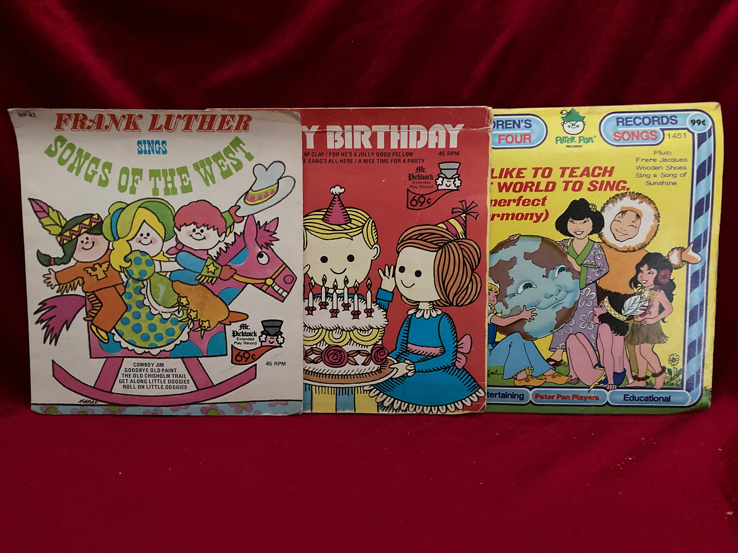 Set of 3 Vintage Childrens Records 1960s Etsy