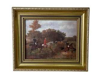 Lee Jofa "Cranborne Chase Print" steeplechase theme remnants clr green two sizes Lee Jofa "Cranborne Chase Print" steeplechase theme remnants clr green two sizes