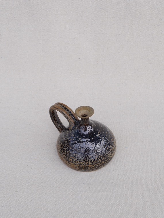 Raku Glazed Ceramic Pottery Vintage Bud Vase || Utilitarian Decorative Accent || Vessel Tableware || Sustainably Sourced