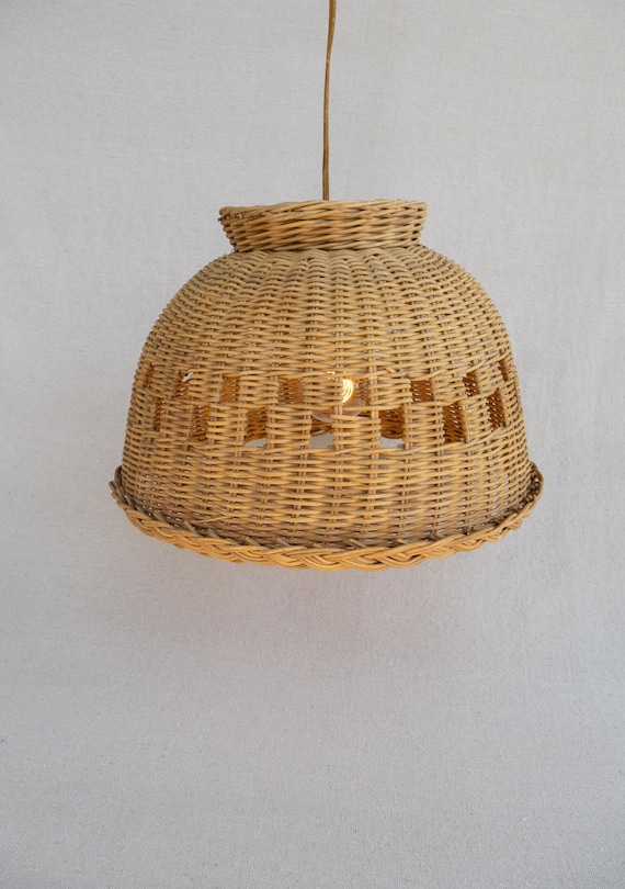 1970s Swag Woven Spanish Lamp Chandelier Pendant