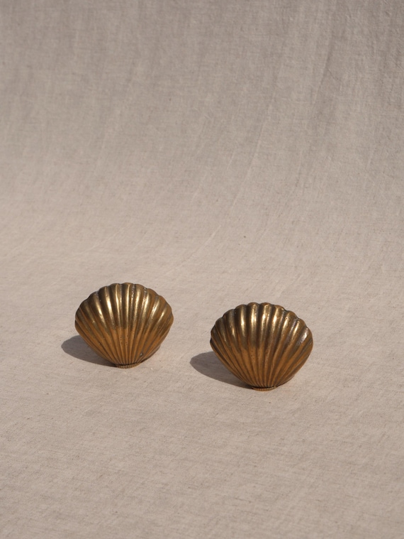 Pair of 1960s MCM Brass Vintage Salt and Pepper Shakers
