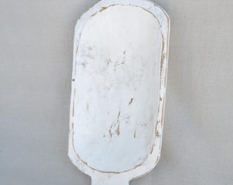 Hand-Carved Wooden Dough Trough, Antique Wabi-Sabi Moss Bowl
