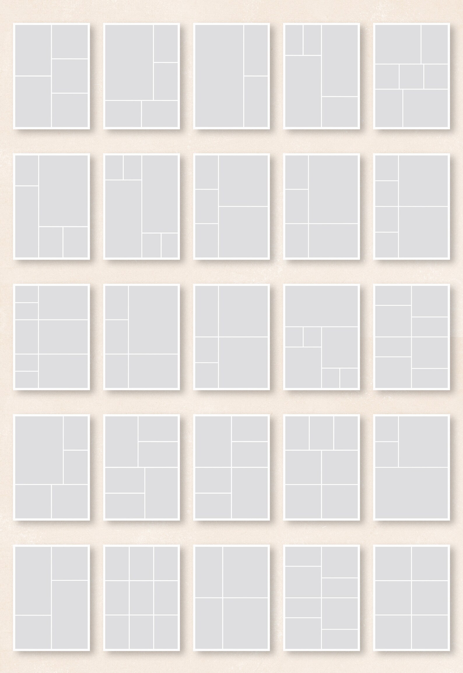 50 5x7 Photo Collage Template Landscape & Portrait Templates Photo