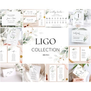 Wedding Simple Cards Bundle, Wedding template Collection, Wedding Invitation template Mega bundle, Customizable Wedding Kit 38 in 1