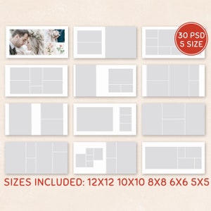 Photo Album Template, Design Template | Storyboard template | photo collage template Includes 12x12, 10x10, 8x8, 6x6, 5x5 WTC01
