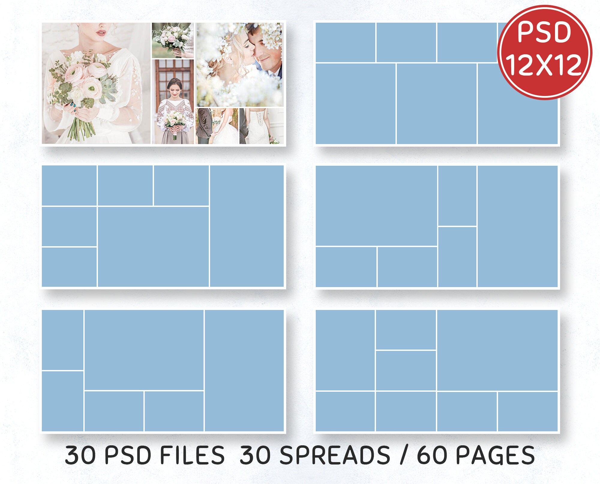 12x12 Wedding Photo Collage album Template Photo Collages