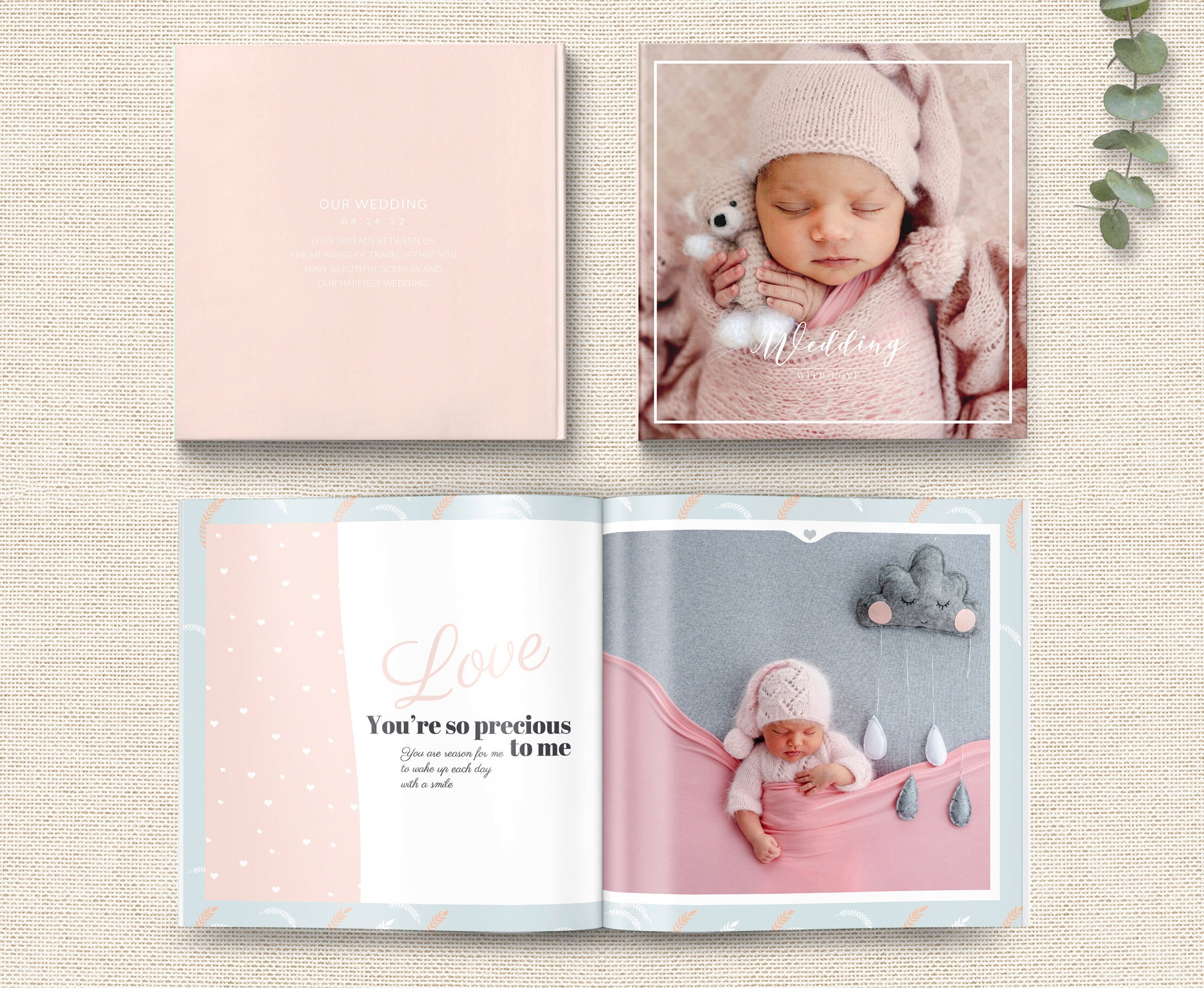 Madison Grace 12x12 Baby Girl Photo Book Template – AsheDesign