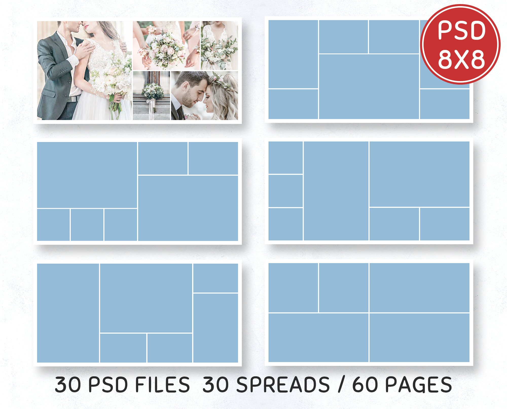 8x8 Photo Album Template Collage Template Photo Etsy 8x8 Photo Album Template Collage Template Photo Etsy