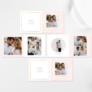 Album photo de mariage 12 x 12, modèle rose et or, modèle d'Album de mariage, modèles Photoshop de livre photo de mariage, modèle de mariage