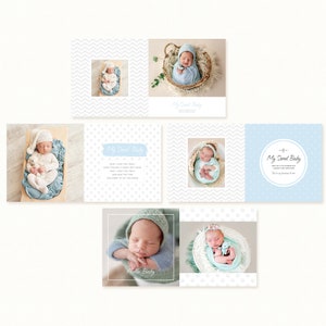 12x12 Newborn Accordion template: Baby  Photo album  Templates, Newborn Photo Book Photoshop Templates, Newborn Photo album BA01