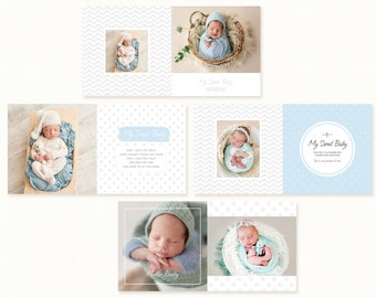 12x12 Newborn Accordion template: Baby  Photo album  Templates, Newborn Photo Book Photoshop Templates, Newborn Photo album BA01