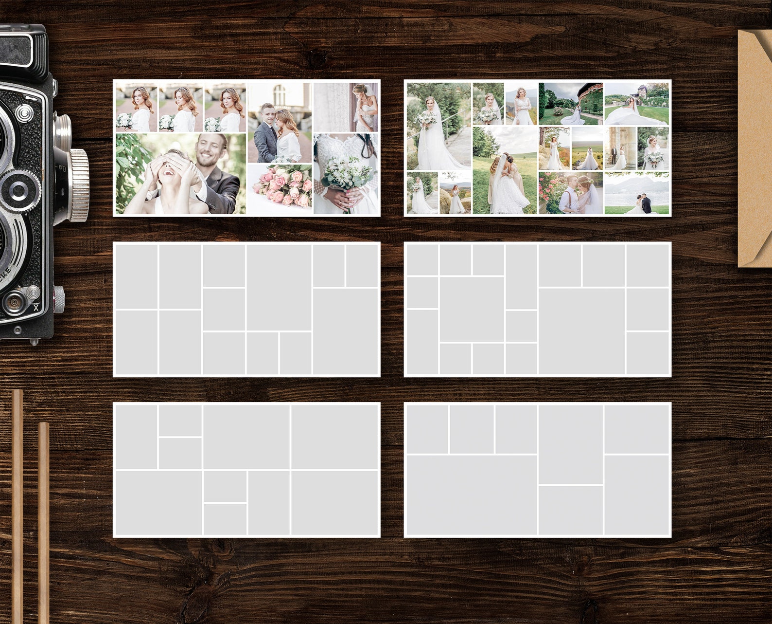 12x12 Photo Collage Template Wedding Album Template Newborn Etsy