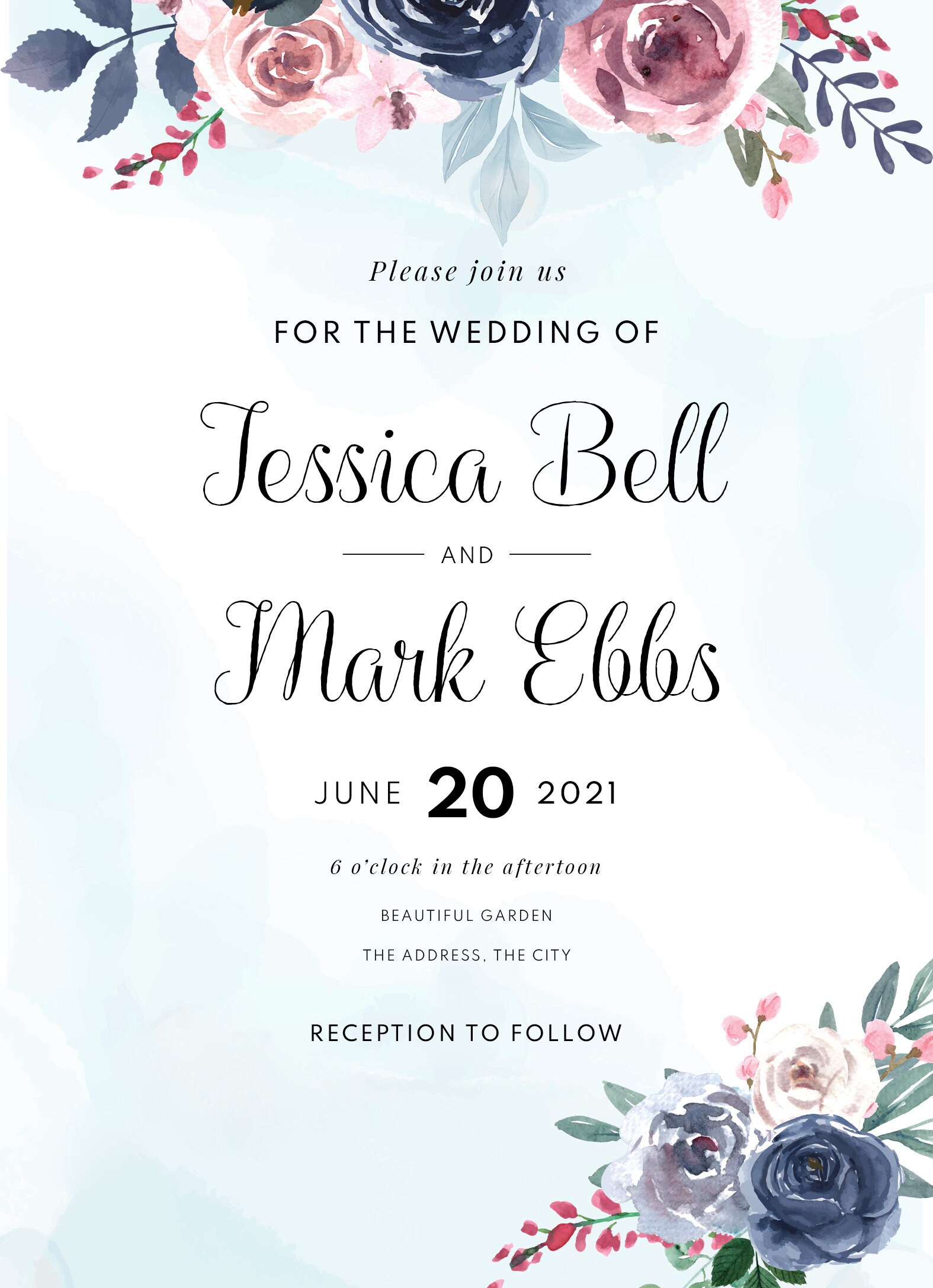 5 x 7 Wedding Invitation Photoshop Template Wedding | Etsy