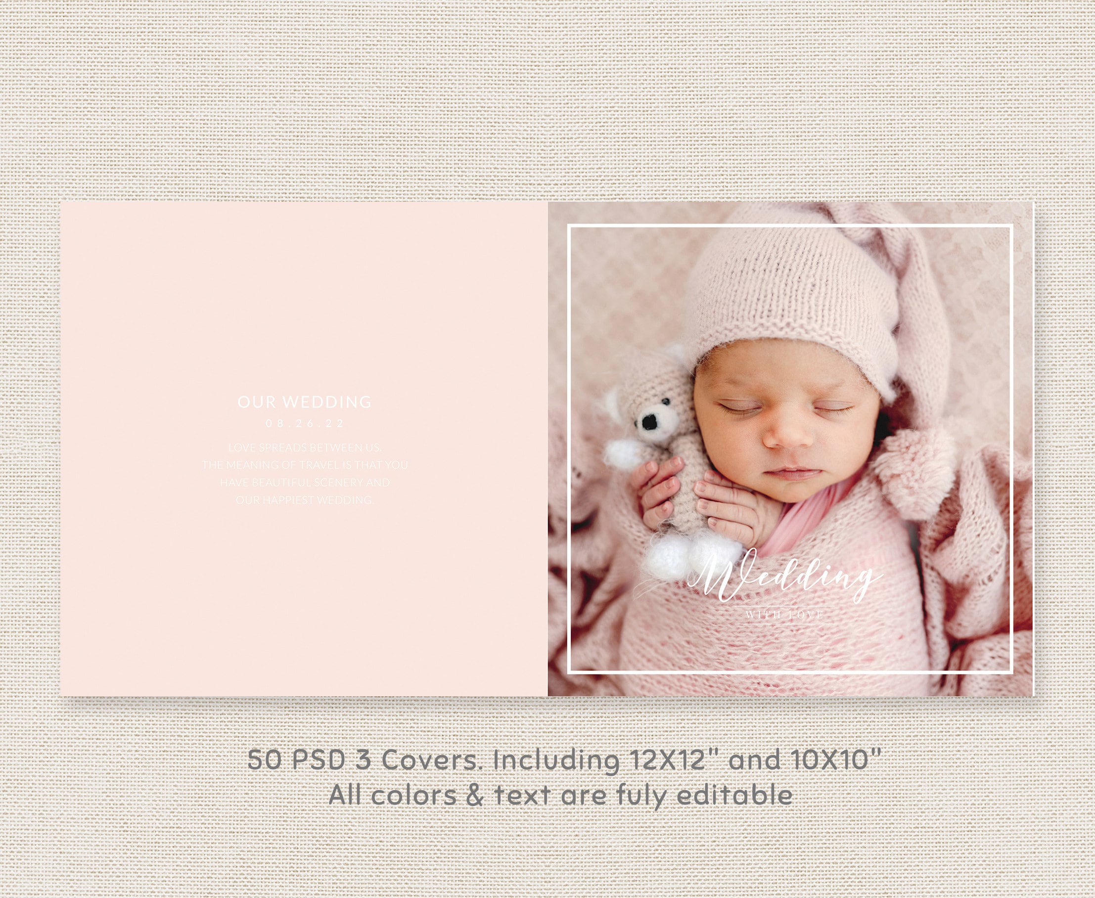 Baby Photo Book Template, Photo Album Template, Editable Photo Book,  Customizable Baby Photo Album, Baby Book, Newborn Album, Baby Photobook 