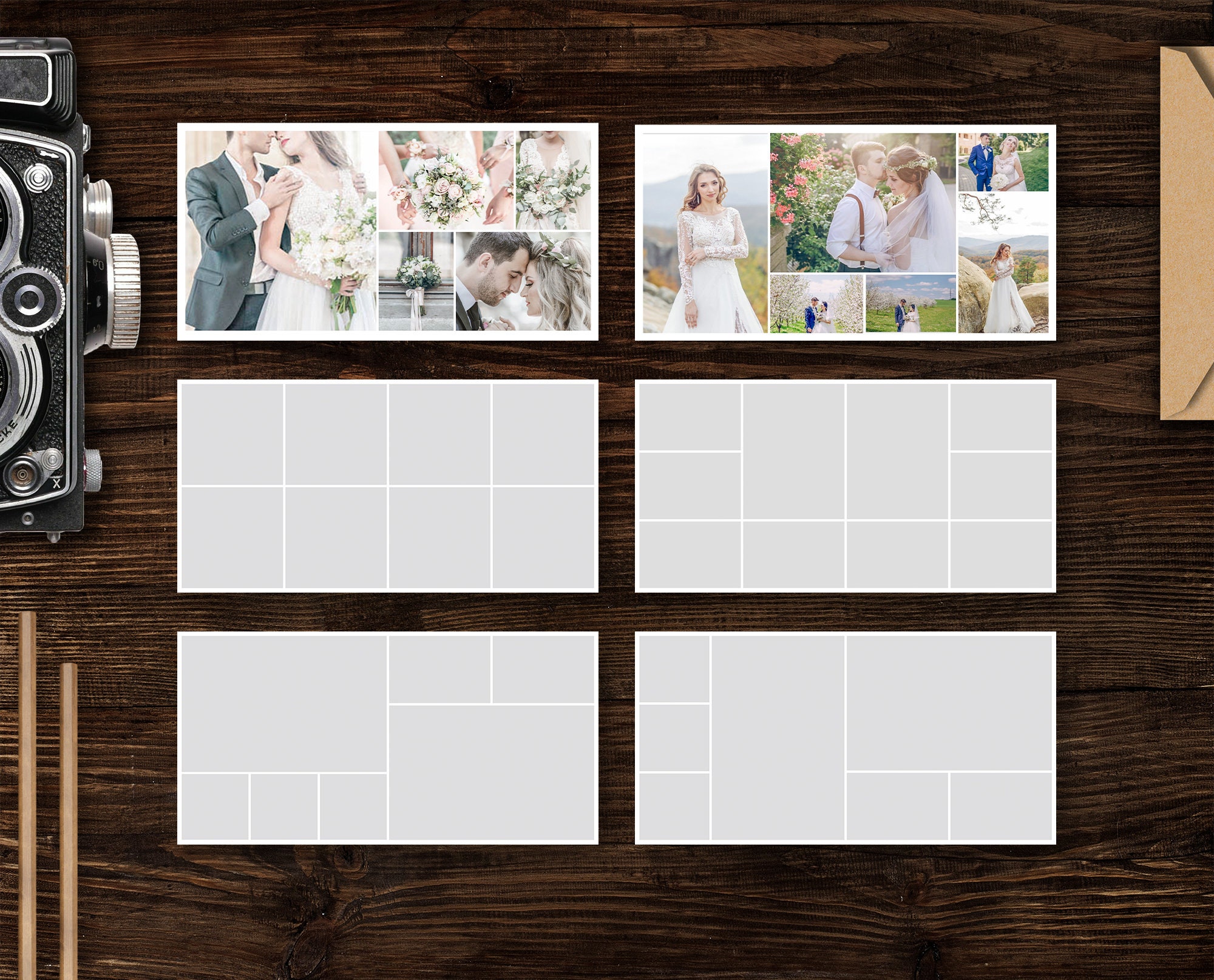 8x8 Photo Album Template Photoshop Collage Template, Photo Collages