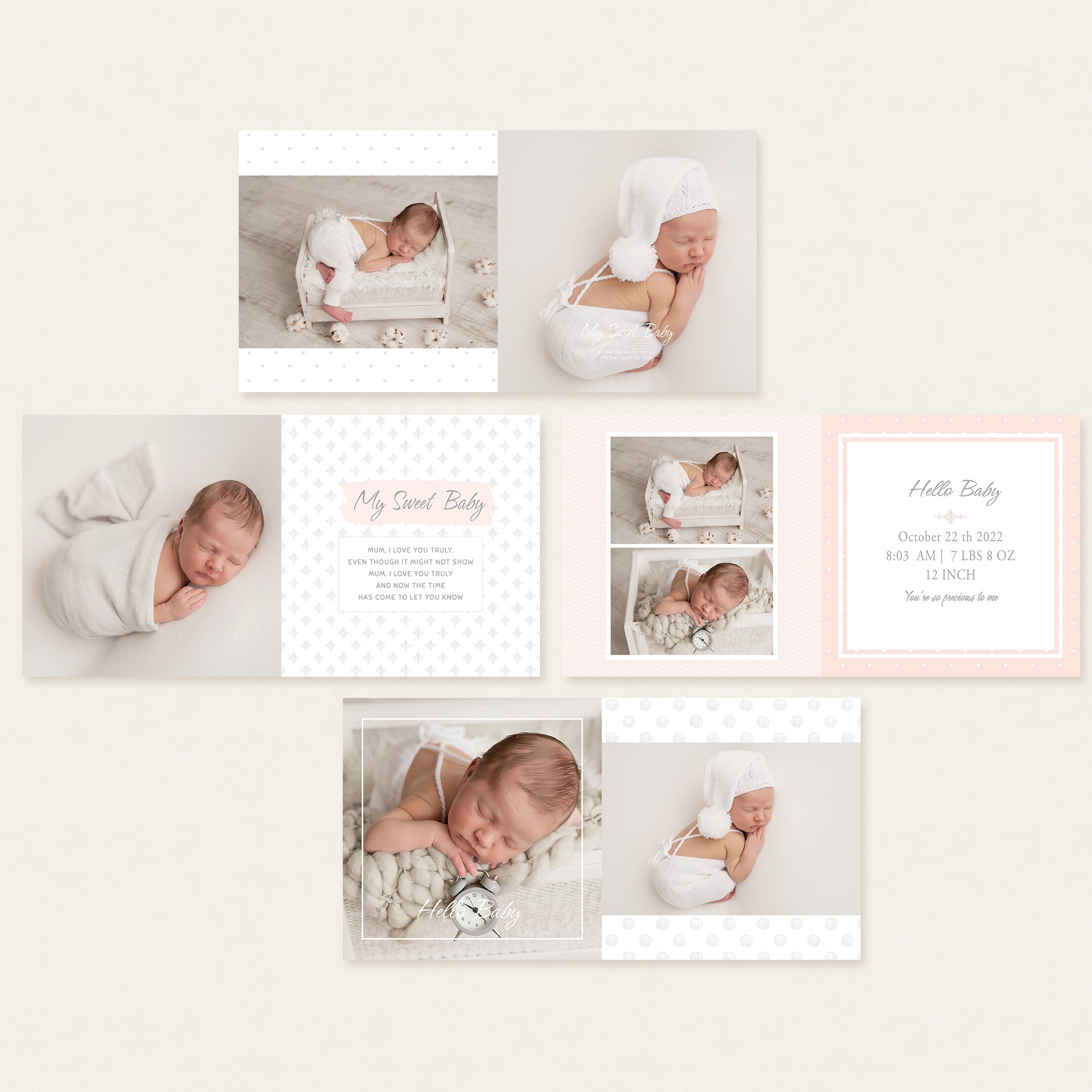 Baby Photo Album Photoshop Template Baby Photobook Template 