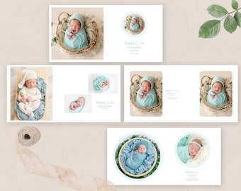 Plantilla de álbum de fotografía de 12 x 12 para Photoshop Plantilla de álbum de bebé para fotógrafos: plantilla de álbum del primer año del bebé, ¡DESCARGA INSTANTÁNEA!