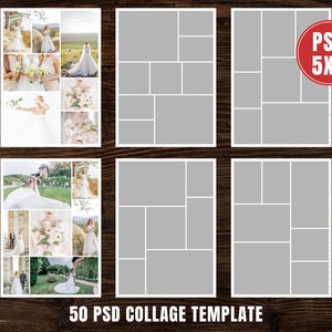 50 5x7 Photo Collage Template Landscape &amp; Portrait Templates Photo ...