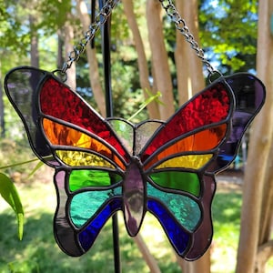 DIGITAL PATTERN ONLY***Stained Glass Rainbow Butterfly B