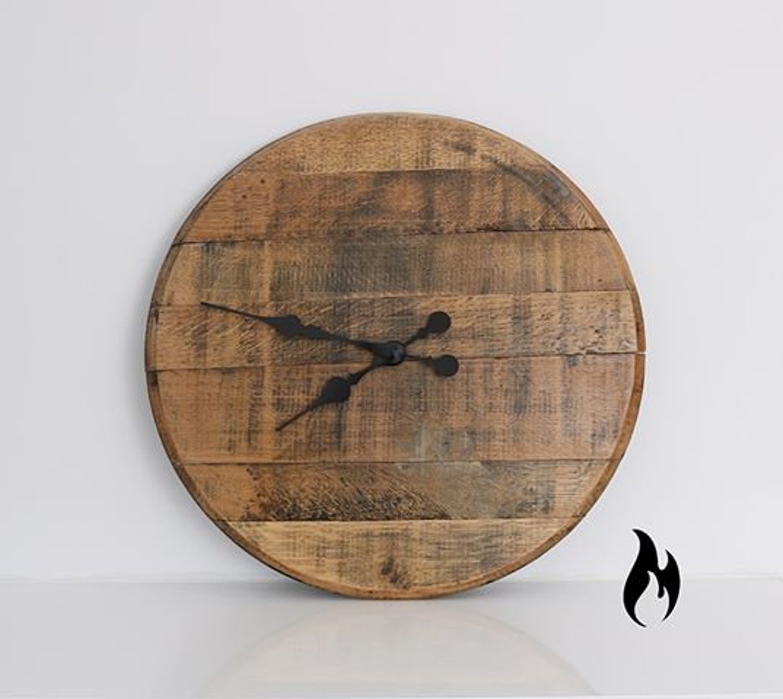 Artizan Rustic whisky barrel lid clock Etsy