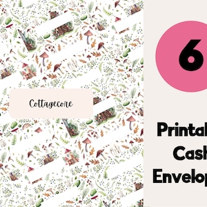 Cottagecore Editable & Printable Cash Envelopes Set of 6, Cash Envelope Wallet, Cash Envelopes, Budget Envelopes, Filofax