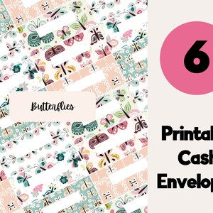Butterflies Editable & Printable Cash Envelopes Set of 6, Cash Envelope Wallet, Cash Envelopes, Budget Envelopes, Filofax