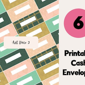 Art Deco 2 Editable & Printable Cash Envelopes Set of 6, Cash Envelope Wallet, Cash Envelopes, Budget Envelopes, Filofax