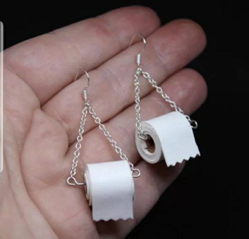 Toilet Paper Earrings 2020 Women 925 Silver perfect jewelry Etsy