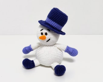 Snowman stuffed animal. Stocking stuffers for kids. Snowman gift for boy. Christmas gifts for girls. Baby girl first Christmas ornament.