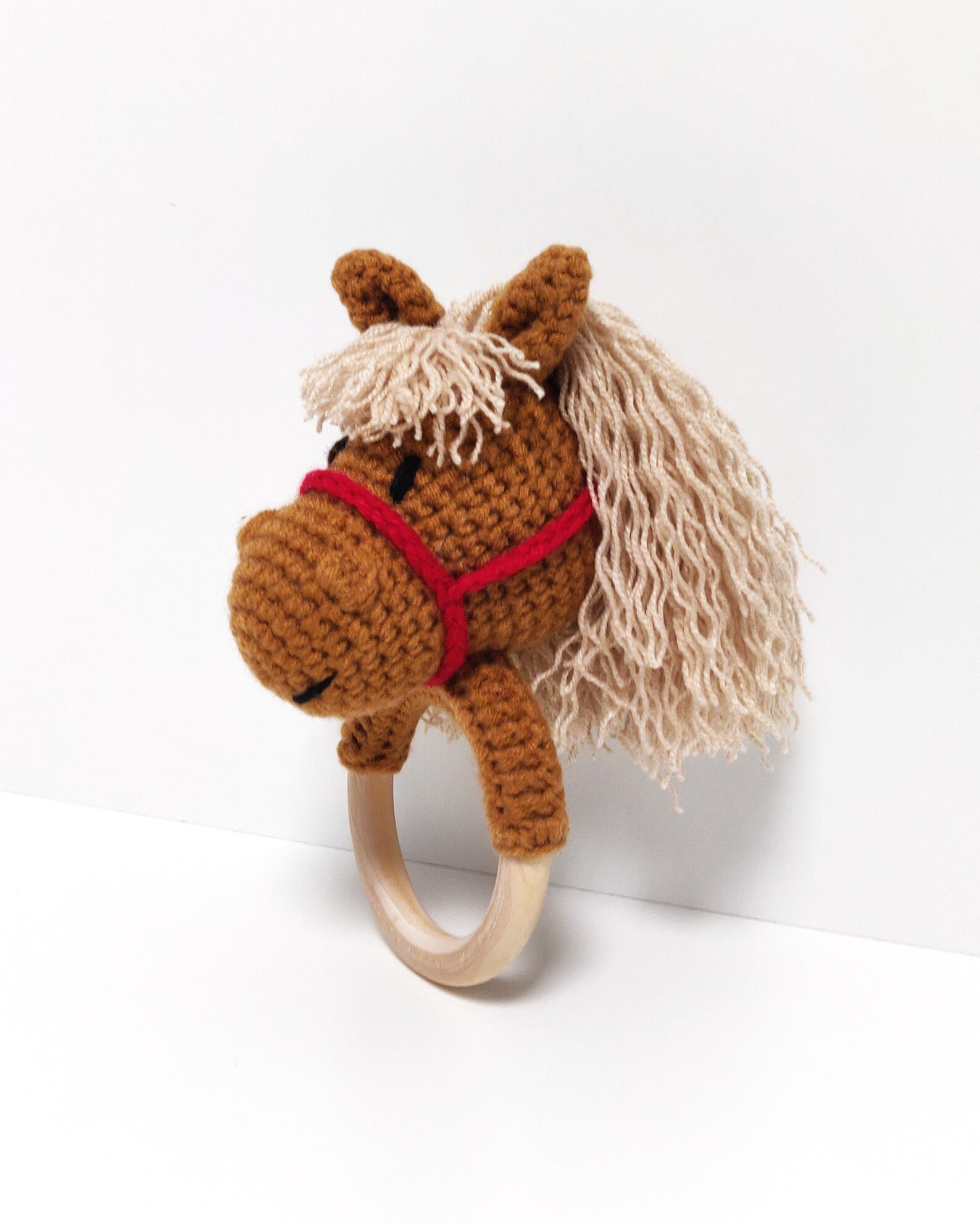 Horse RATTLE Teethingring. Baby Teetheer. Wood Toys for Etsy