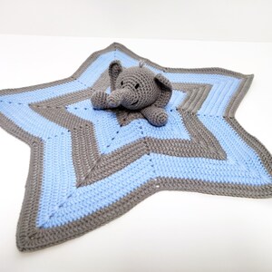 Crochet Elephant Lovey: Soft Cotton Baby Security Blanket