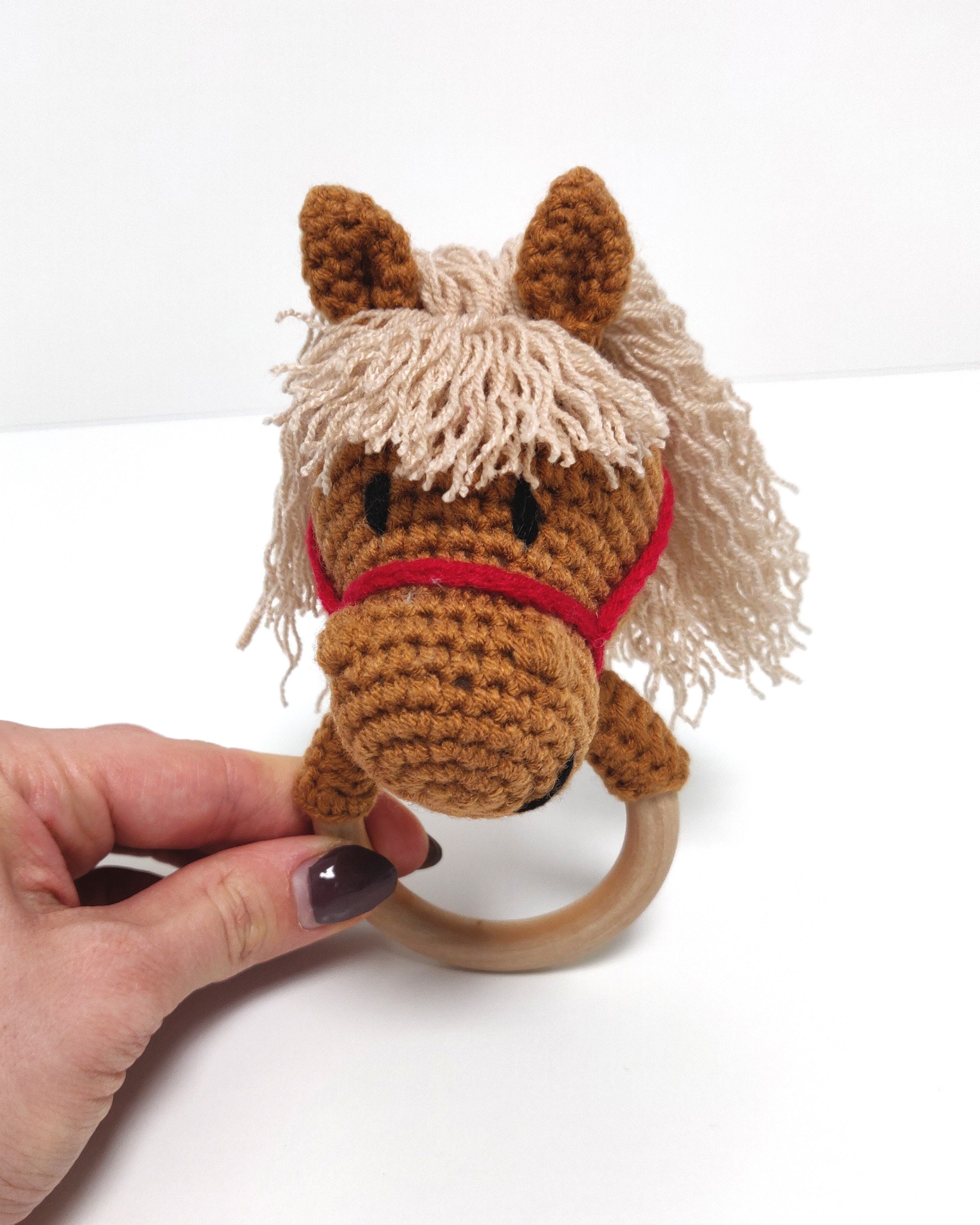 Horse RATTLE Teethingring. Baby Teetheer. Wood Toys for Etsy