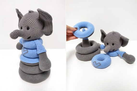 Bewijs Door Groot Olifant baby cadeau. Stapelen ringen baby speelgoed. - Etsy Nederland