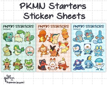 PKMN Starters Sticker Sheets