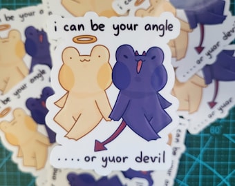 Angel & Devil Frogs Sticker