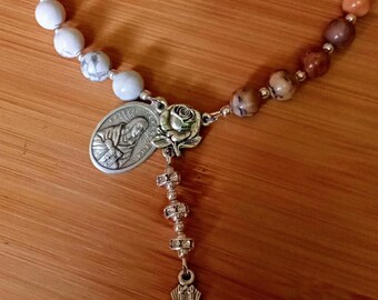 St Kateri Stone and Silver Chaplet