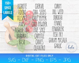 150+ Rae Dunn Inspired Farmhouse Herbs and Spices Labels SVG | Kitchen Spice Bundle | Kitchen Organization Labels | Digital Download
