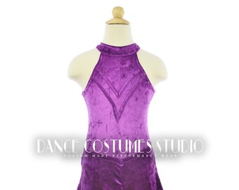Pre-teen ballroom, Dance ballroom dress for kids, Latin Ballroom Competition dress, Standard dance dress,  Three piece Dress