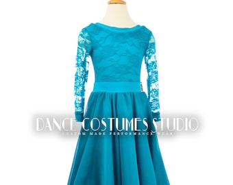 Pre-teen ballroom, Dance ballroom dress for kids, Latin Ballroom Competition dress, Standard dance dress,  Three piece Dress