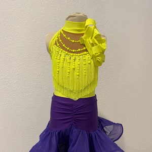 Dance performance costume Youth, Junior, Latin Ballroom competition dress, Bachata dance dress, Circus costume, Gymnastics Leotard