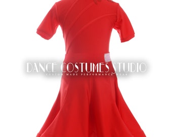 Pre-teen ballroom, Dance ballroom dress for kids, Latin Ballroom Competition dress, Standard dance dress,  Three piece Dress