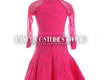 Pre-teen ballroom, Dance ballroom dress for kids, Latin Ballroom Competition dress, Standard dance dress,  Three piece Dress